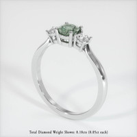 0.59 Ct. Sapphire Ring, 14K White Gold 2