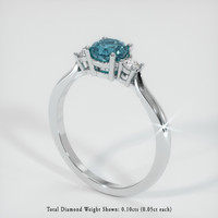0.81 Ct. Sapphire Ring, 14K White Gold 2