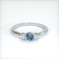 0.60 Ct. Sapphire Ring, 14K White Gold 1