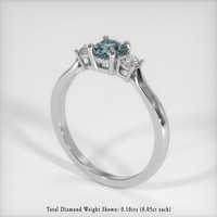 0.64 Ct. Sapphire Ring, 14K White Gold 2