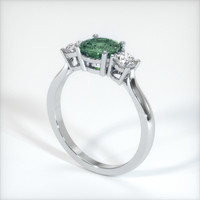 0.82 Ct. Sapphire Ring, 14K White Gold 2
