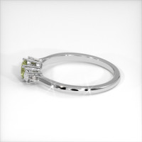 0.76 Ct. Greenish Yellow Sapphire Ring, 14K White Gold 4