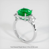 3.71 Ct. Emerald Ring, 18K White Gold 2