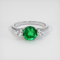 1.60 Ct. Emerald Ring, 18K White Gold 1