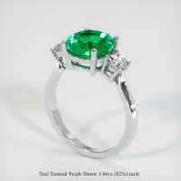 2.50 Ct. Emerald Ring, 18K White Gold 2