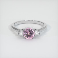 0.86 Ct. Pink Sapphire Ring, 18K White Gold 1
