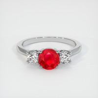 1.20 Ct. Ruby Ring, 18K White Gold 1