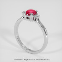 0.94 Ct. Ruby Ring, 18K White Gold 2