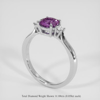 1.32 Ct. Purple Sapphire Ring, 18K White Gold 2