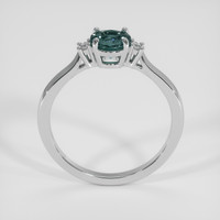 0.79 Ct. Bluish Green Sapphire Ring, 18K White Gold 3