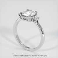 2.00 Ct. White Sapphire Ring, 18K White Gold 2