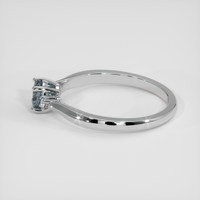 0.77 Ct. Greenish Blue Sapphire Ring, 18K White Gold 4