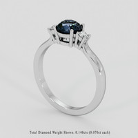 1.47 Ct. Greenish Blue Sapphire Ring, 18K White Gold 2