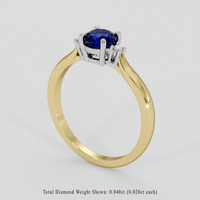 0.82 Ct. Blue Sapphire Ring, 14K White & Yellow 2