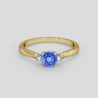 0.40 Ct. Blue Sapphire Ring, 18K White & Yellow 1