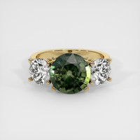 4.42 Ct. Green Sapphire Ring, 10K Yellow Gold 1