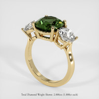 4.42 Ct. Green Sapphire Ring, 10K Yellow Gold 2