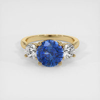 4.22 Ct. Blue Sapphire Ring, 10K Yellow Gold 1