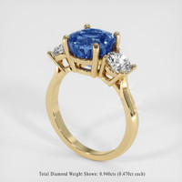 4.22 Ct. Blue Sapphire Ring, 10K Yellow Gold 2