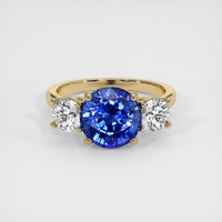 4.03 Ct. Blue Sapphire Ring, 10K Yellow Gold 1