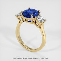 4.03 Ct. Blue Sapphire Ring, 10K Yellow Gold 2