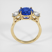 4.03 Ct. Blue Sapphire Ring, 10K Yellow Gold 3