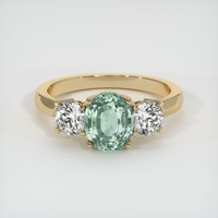 1.82 Ct. Bluish Green Sapphire Ring, 10K Yellow Gold 1