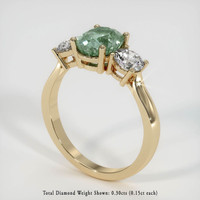 1.82 Ct. Bluish Green Sapphire Ring, 10K Yellow Gold 2