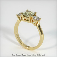 0.94 Ct. Green Sapphire Ring, 10K Yellow Gold 2