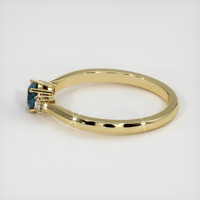 0.77 Ct. Greenish Blue Sapphire Ring, 14K Yellow Gold 4