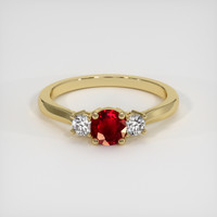 0.54 Ct. Ruby Ring, 14K Yellow Gold 1