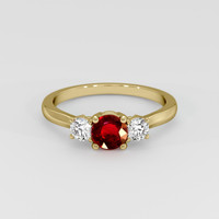 0.68 Ct. Ruby Ring, 14K Yellow Gold 1