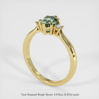 1.22 Ct. Green Sapphire Ring, 14K Yellow Gold 2
