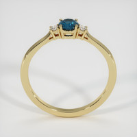 0.77 Ct. Greenish Blue Sapphire Ring, 18K Yellow Gold 3