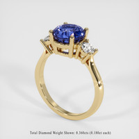 3.23 Ct. Blue Sapphire Ring, 18K Yellow Gold 2