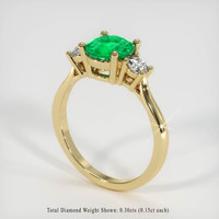 1.25 Ct. Emerald Ring, 18K Yellow Gold 2