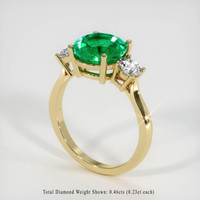 2.50 Ct. Emerald Ring, 18K Yellow Gold 2