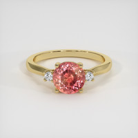 1.67 Ct. Padparadscha Sapphire Ring, 18K Yellow Gold 1