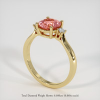 1.67 Ct. Padparadscha Sapphire Ring, 18K Yellow Gold 2