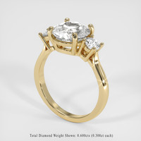 4.17 Ct. White Sapphire Ring, 18K Yellow Gold 2