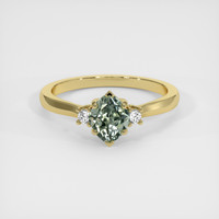 1.22 Ct. Green Sapphire Ring, 18K Yellow Gold 1