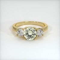 0.94 Ct. Green Sapphire Ring, 18K Yellow Gold 1