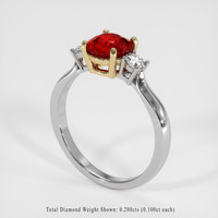 1.29 Ct. Ruby Ring, 14K Yellow & White 2