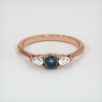 0.61 Ct. Sapphire Ring, 18K Rose Gold 1