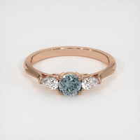 0.48 Ct. Greyish Blue Sapphire Ring, 18K Rose Gold 1