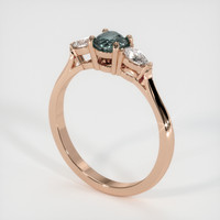 0.48 Ct. Greyish Blue Sapphire Ring, 18K Rose Gold 2