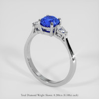 1.25 Ct. Blue Sapphire Ring, 14K White Gold 2
