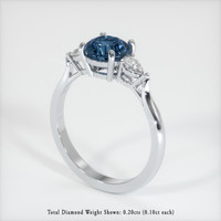 1.56 Ct. Blue Sapphire Ring, 14K White Gold 2