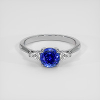 1.25 Ct. Blue Sapphire Ring, 18K White Gold 1