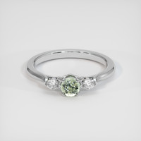 0.47 Ct. Bluish Green Sapphire Ring, 18K White Gold 1